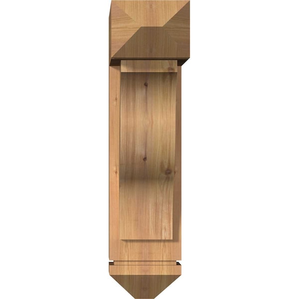 Funston Arts And Crafts Smooth Bracket W/ Offset Brace, Western Red Cedar, 7 1/2W X 22D X 30H